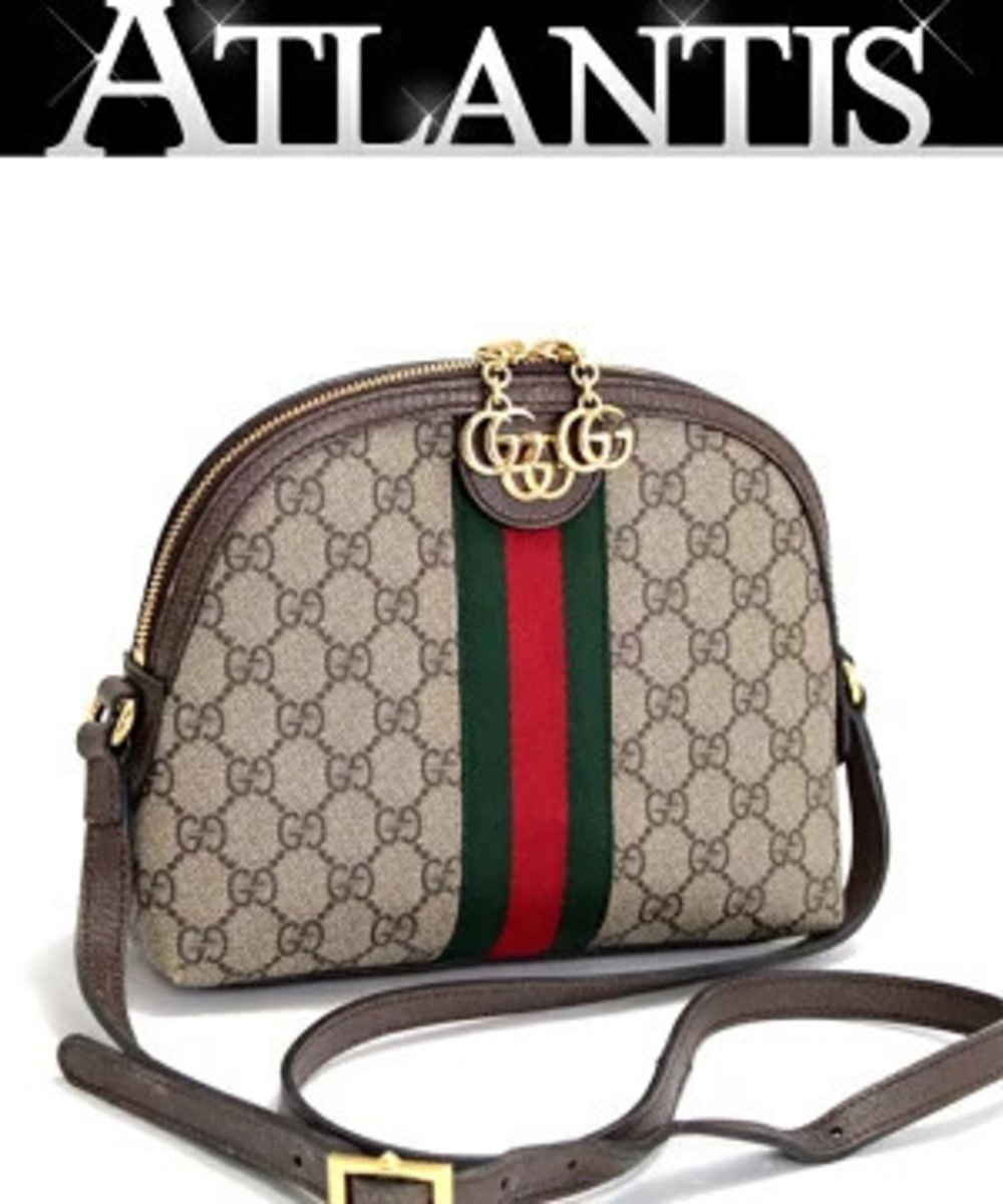Gucci Ophidia Shoulder Bag x Leather Beige Cream Brown